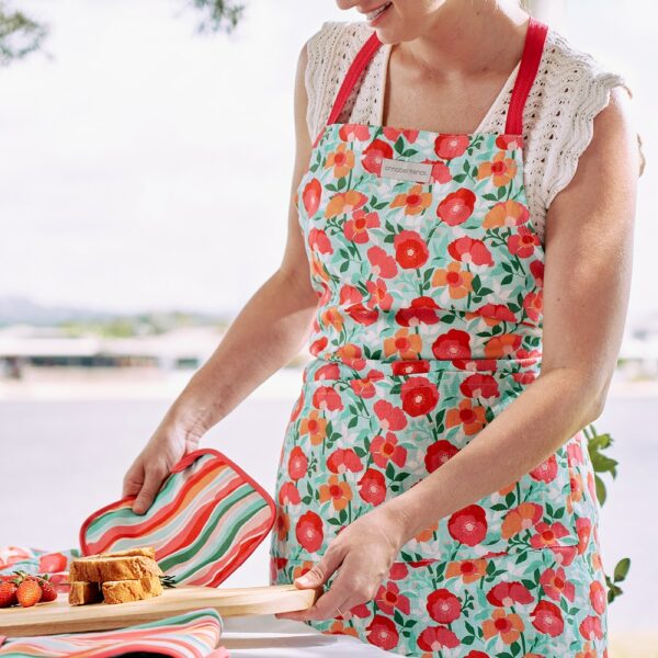 Apron – Linen – Sherbet Poppies