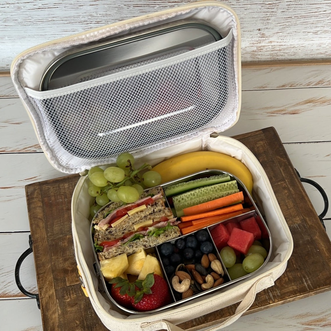 Organic Cotton Insulated Lunch Bag - Penguin