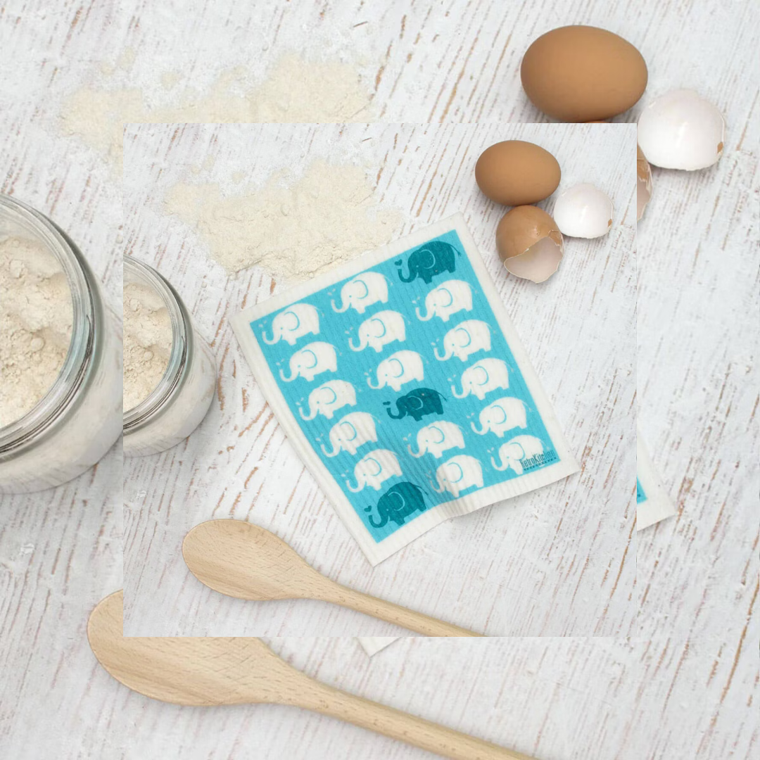 Compostable Sponge Cloth - Elephants