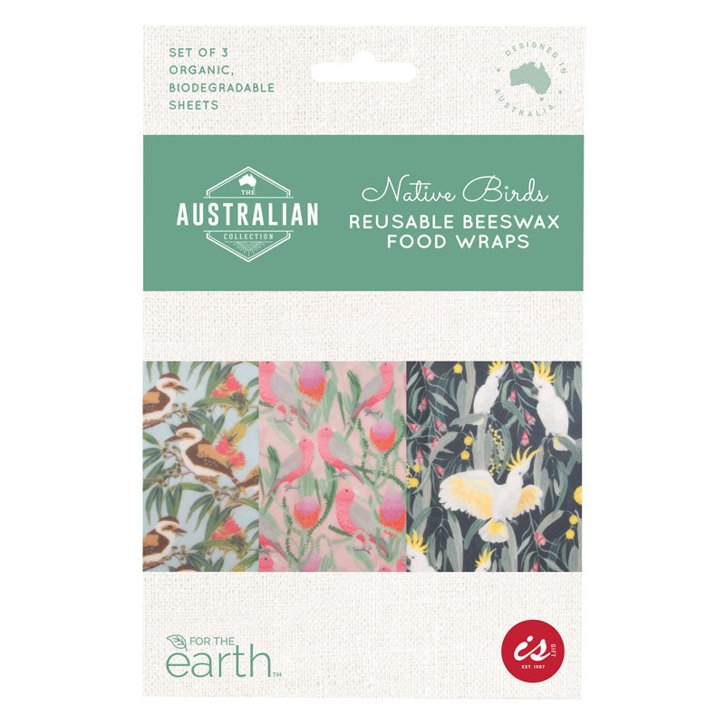 Reusable beeswax food wraps - Native Birds