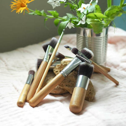 Bamboo Vegan Makeup Brush Set: 11Pcs