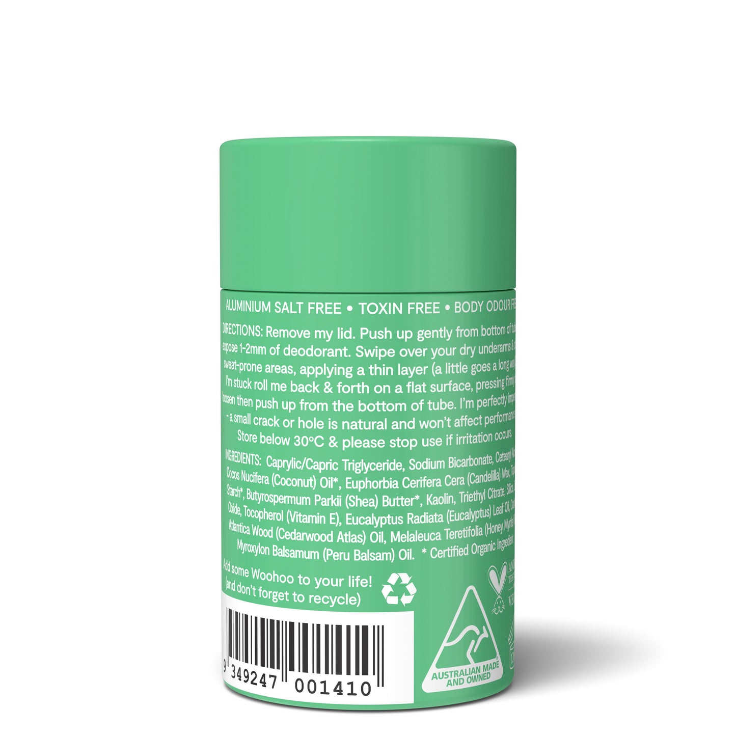 Woohoo Natural Deodorant & Anti-Chafe Stick (Wild)