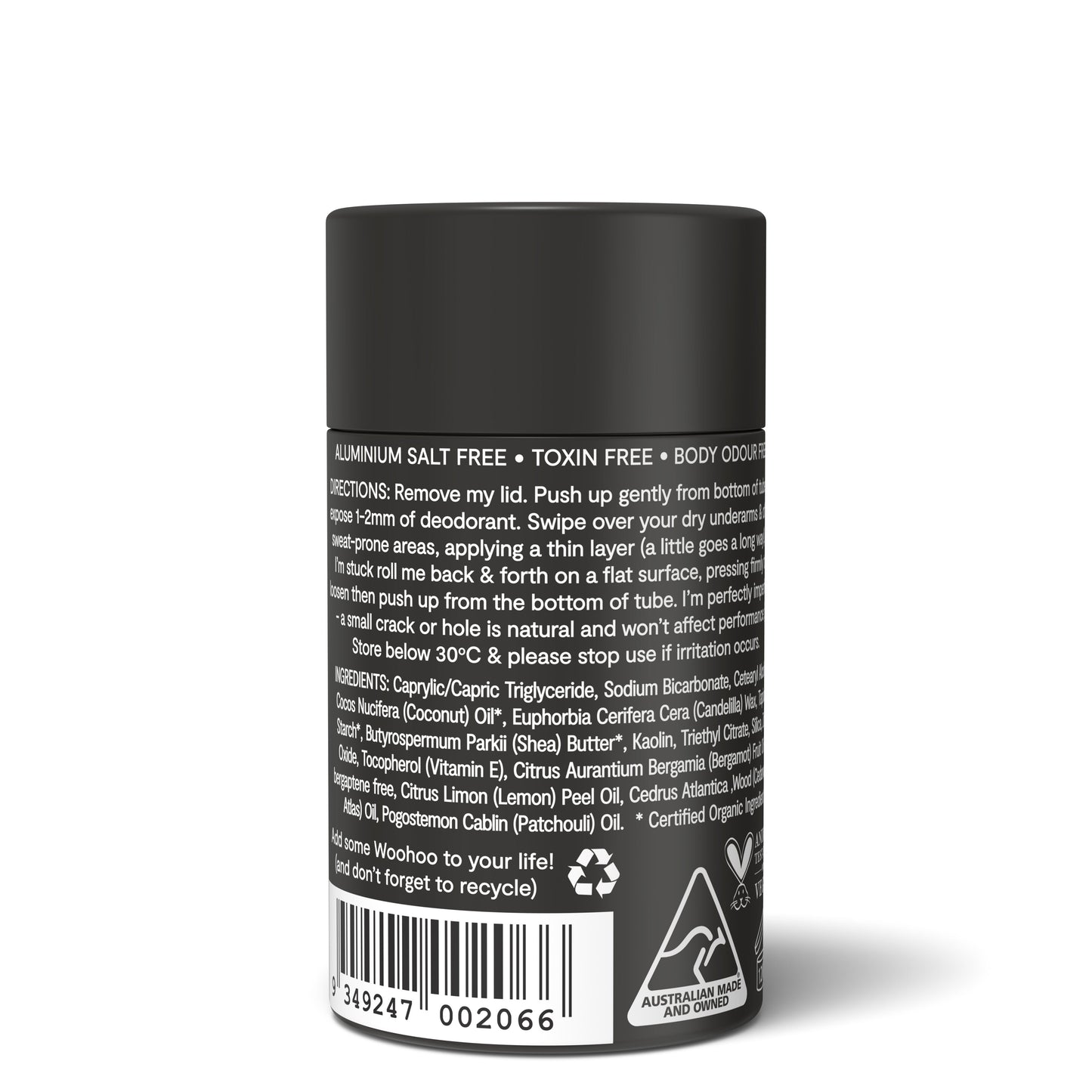 Woohoo Deodorant & Anti-Chafe Stick (Tux)